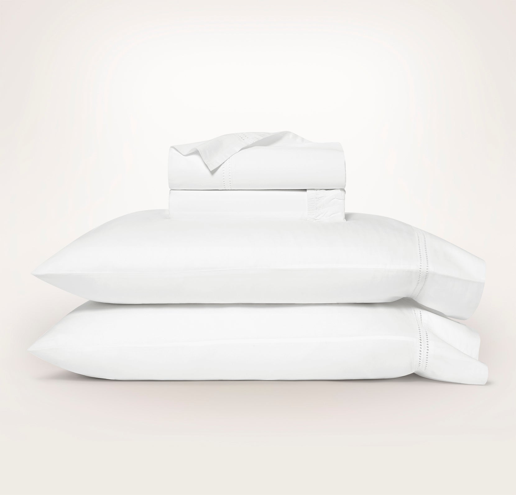 Photos - Bed Linen Boll & Branch Organic Signature Embellished Sheet Set White/white Eyelet 