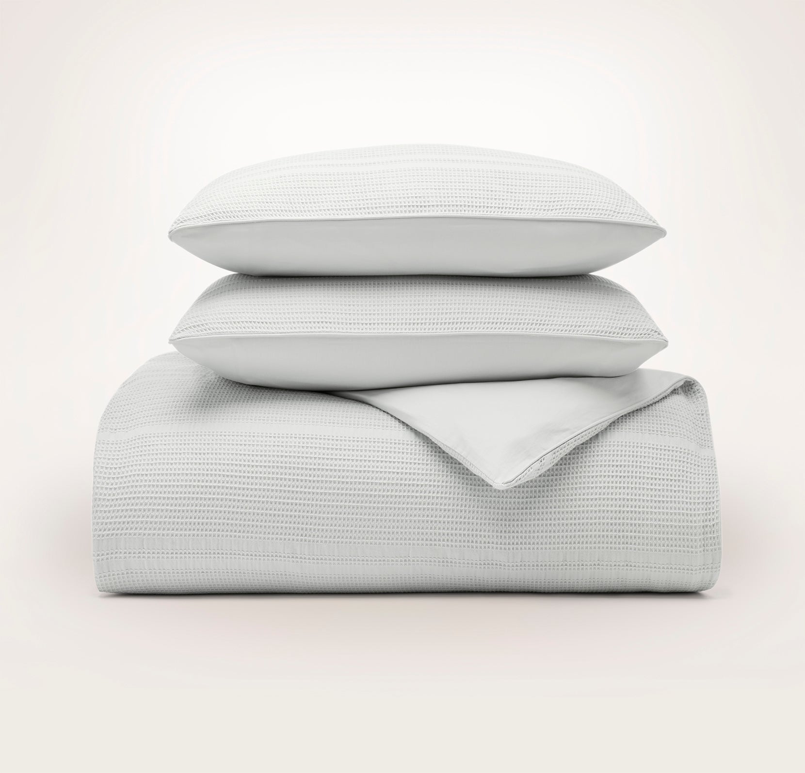 Waffle Duvet Set - Sky Dobby Stripe
