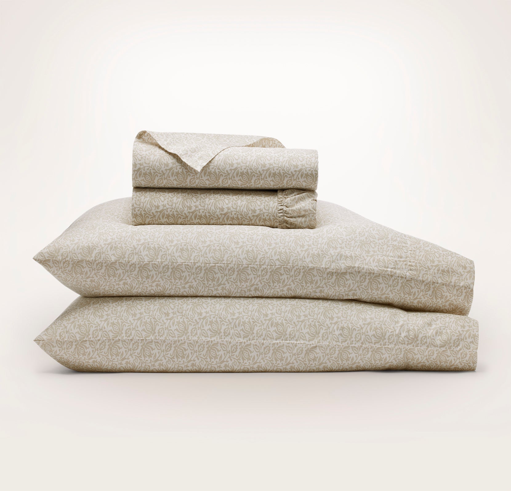 Signature Hemmed Sheet Set in Oak Cotton Bloom