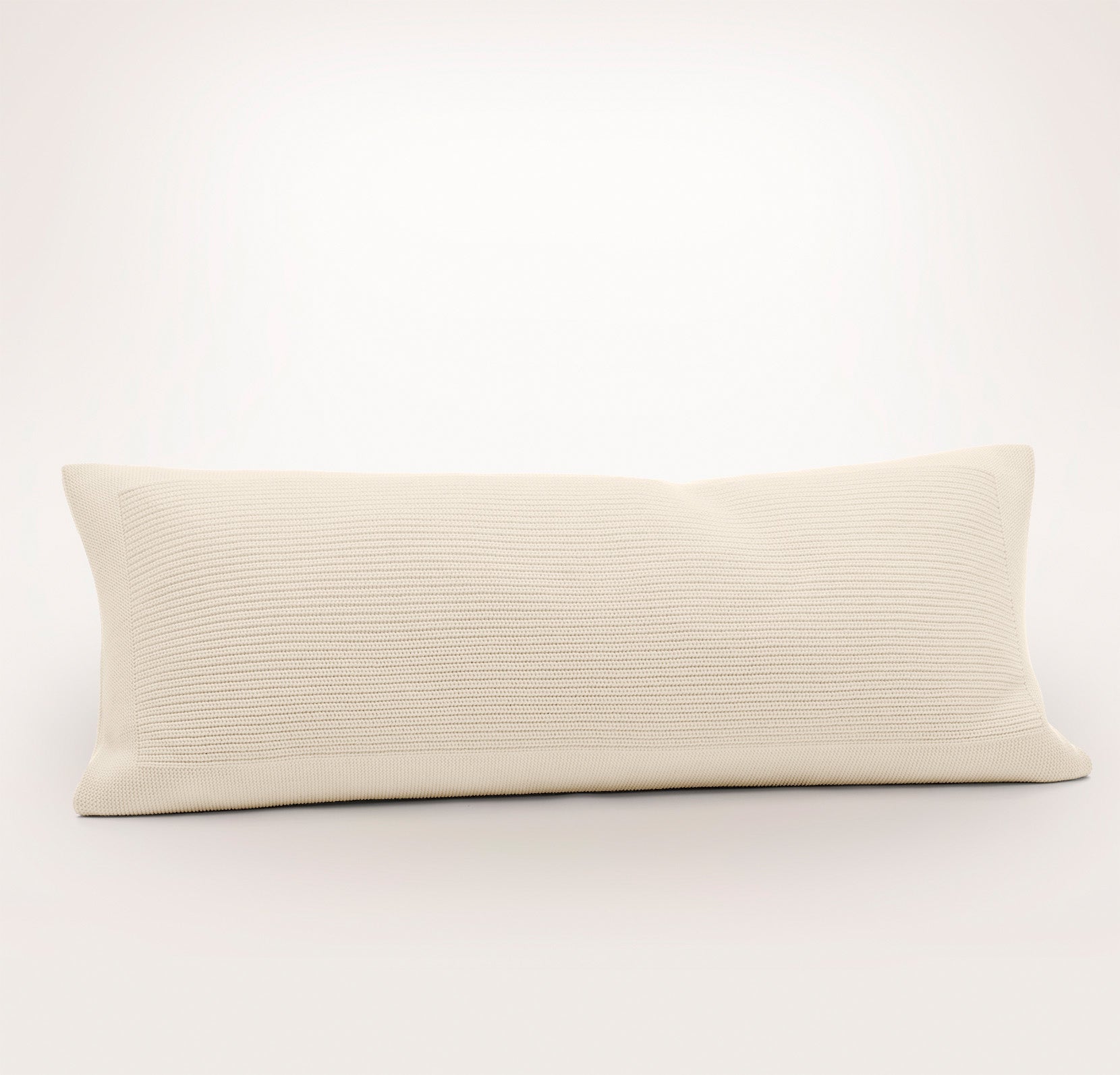 Ribbed Knit Pillow Cover (Lumbar) in Natural