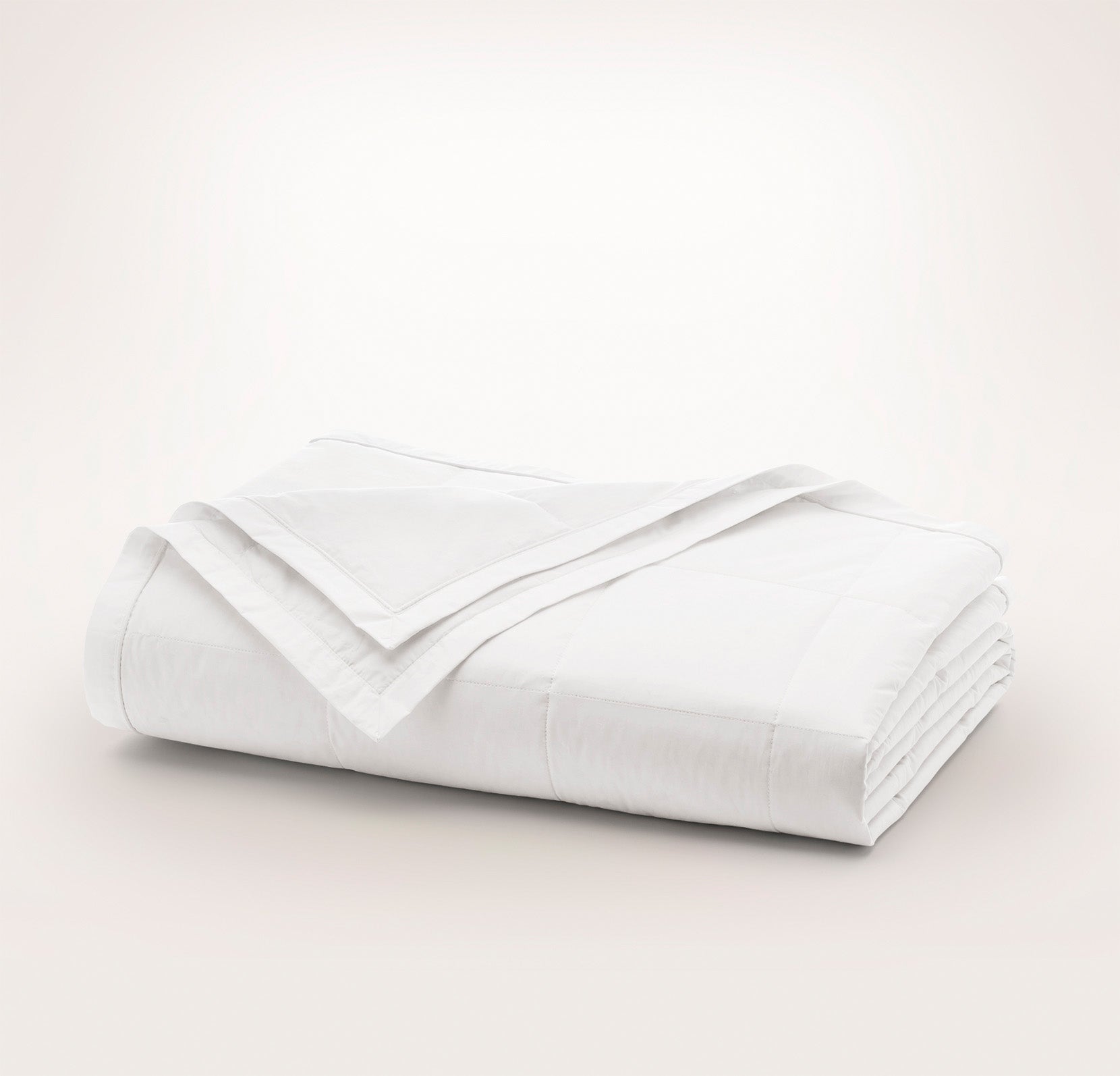 Down Quilted Bed Blanket in White