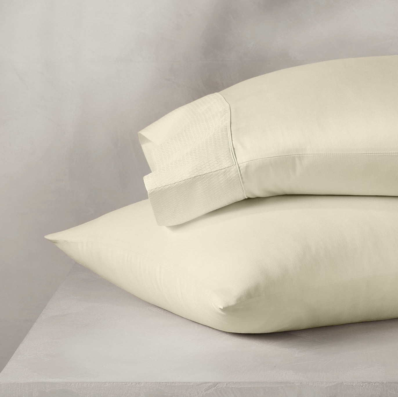 Reserve Embellished Pillowcase Set in Ivory Lattice Jacquard
