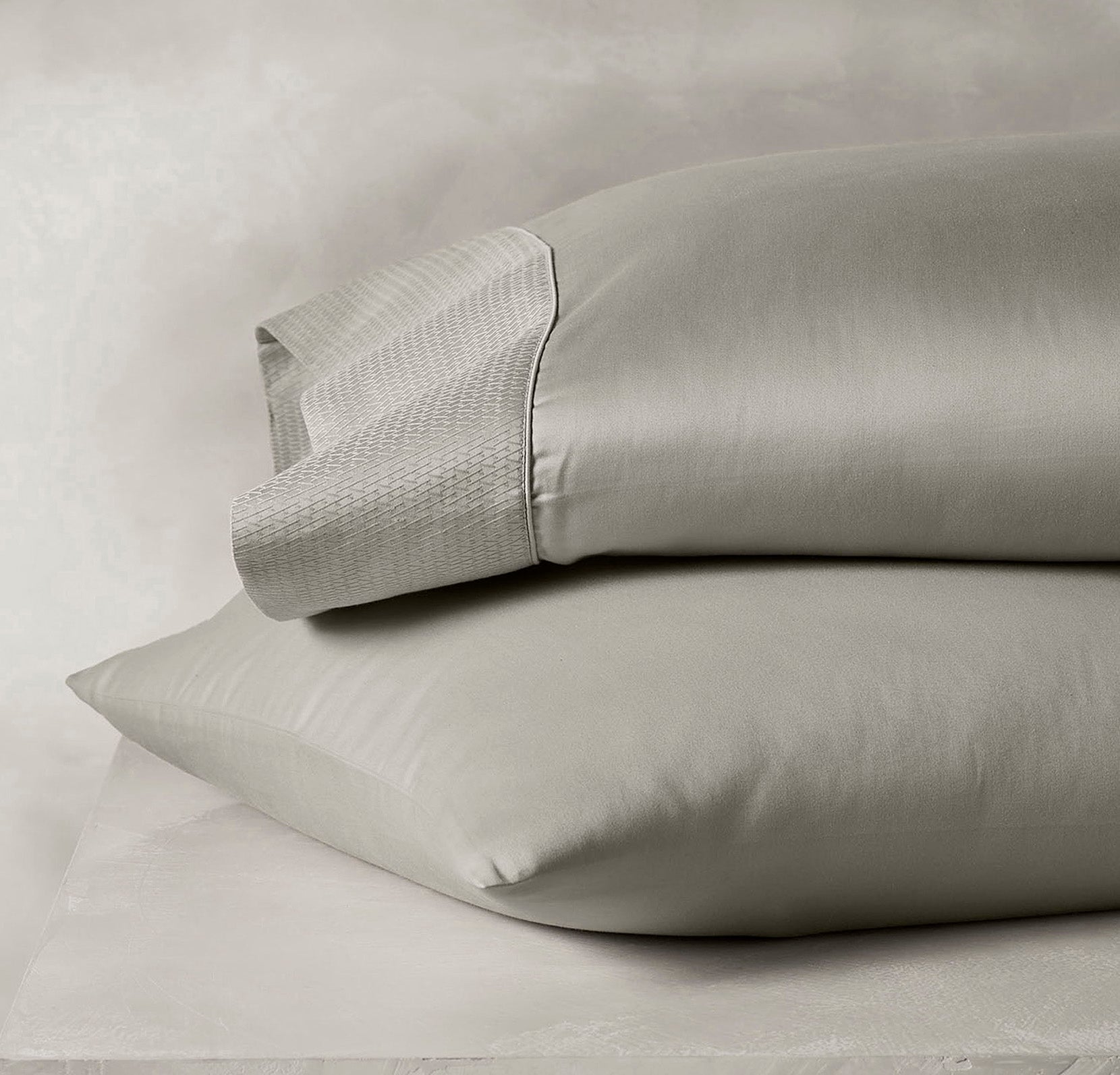 Reserve Embellished Pillowcase Set in Pewter Lattice Jacquard