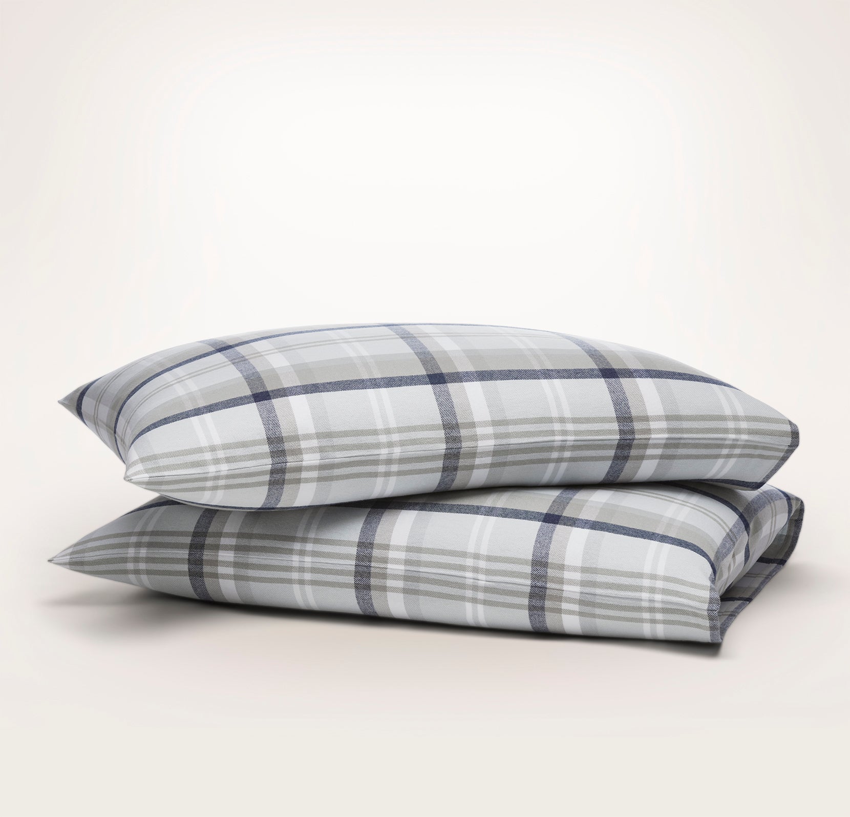Flannel Pillowcase Set in Shore Heathered Plaid