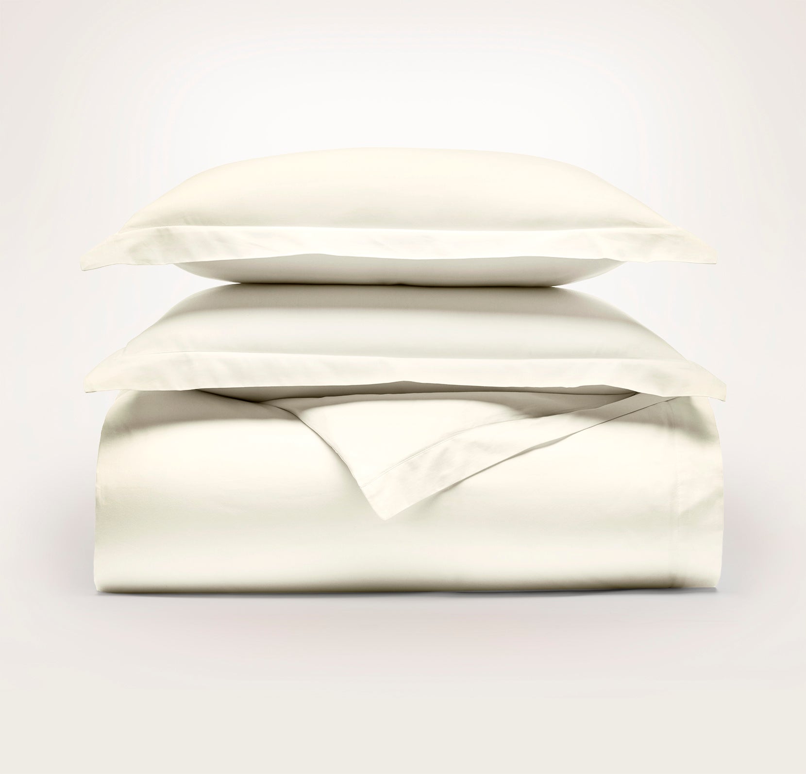 Signature Hemmed Duvet Set in Cream