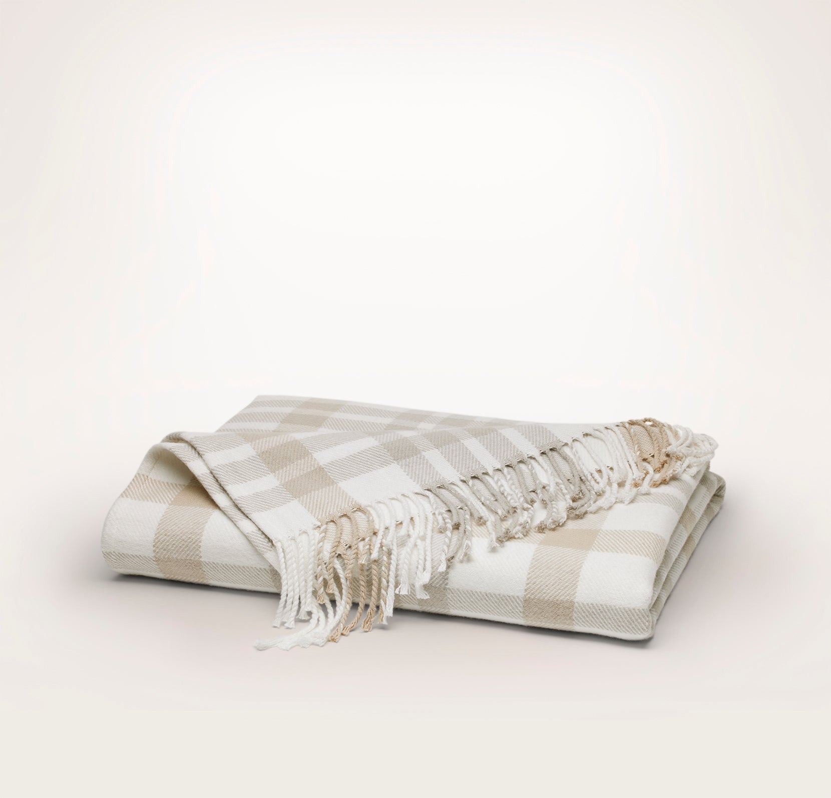 Heritage Plaid Oversized Throw Blanket in Dune/Pewter