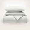 Stack Image of Ottoman Rib Duvet Set - White