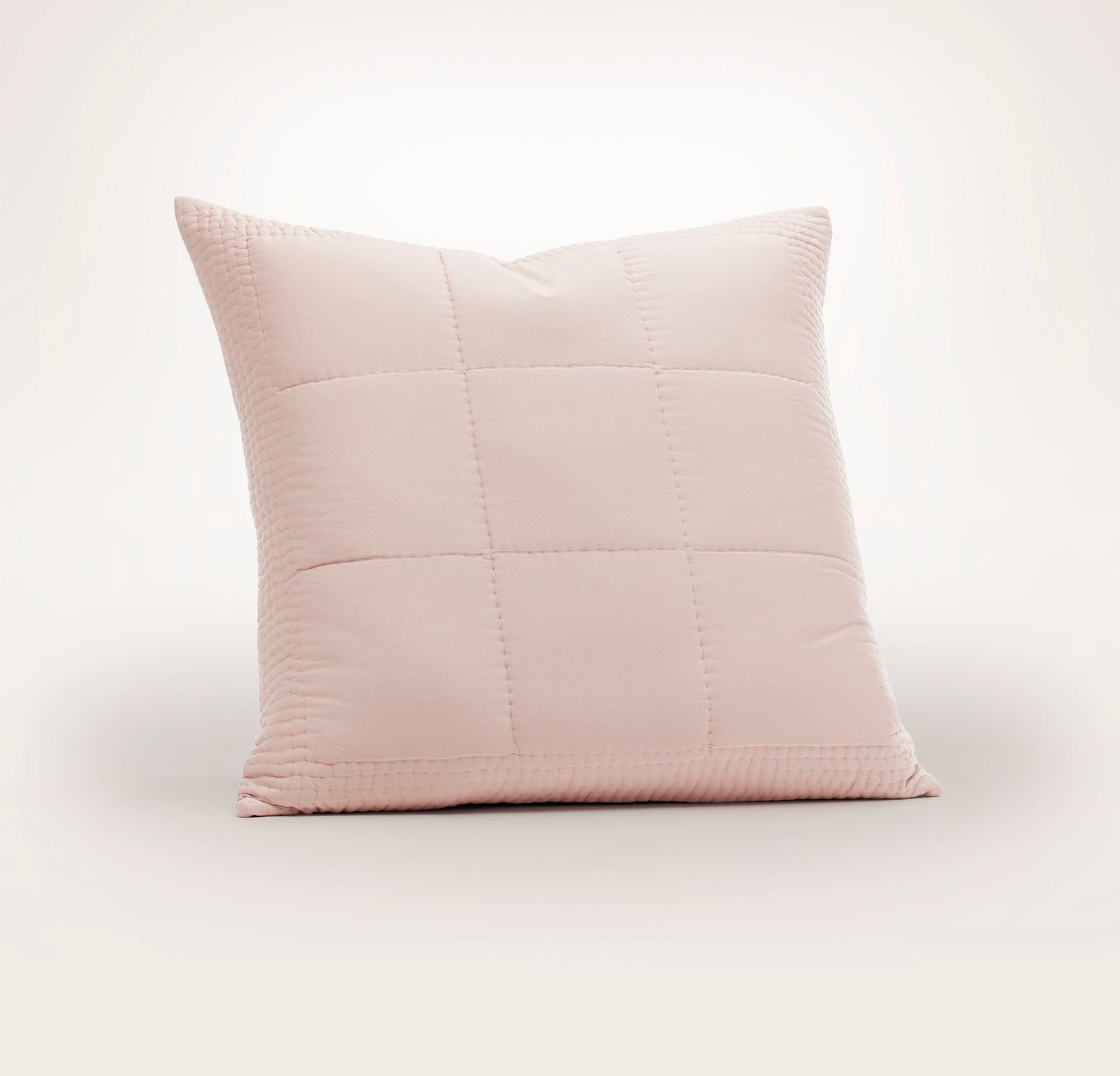 Signature Handstitched Quilted Sham in Dusty Rose
