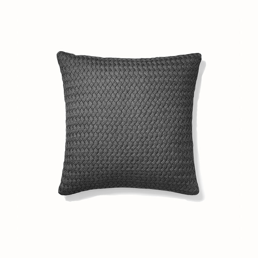 Sweater Knit Decorative Pillow & Insert in Heathered Carbon