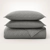 Stack image of Signature Basketweave Quilt Set in Stone