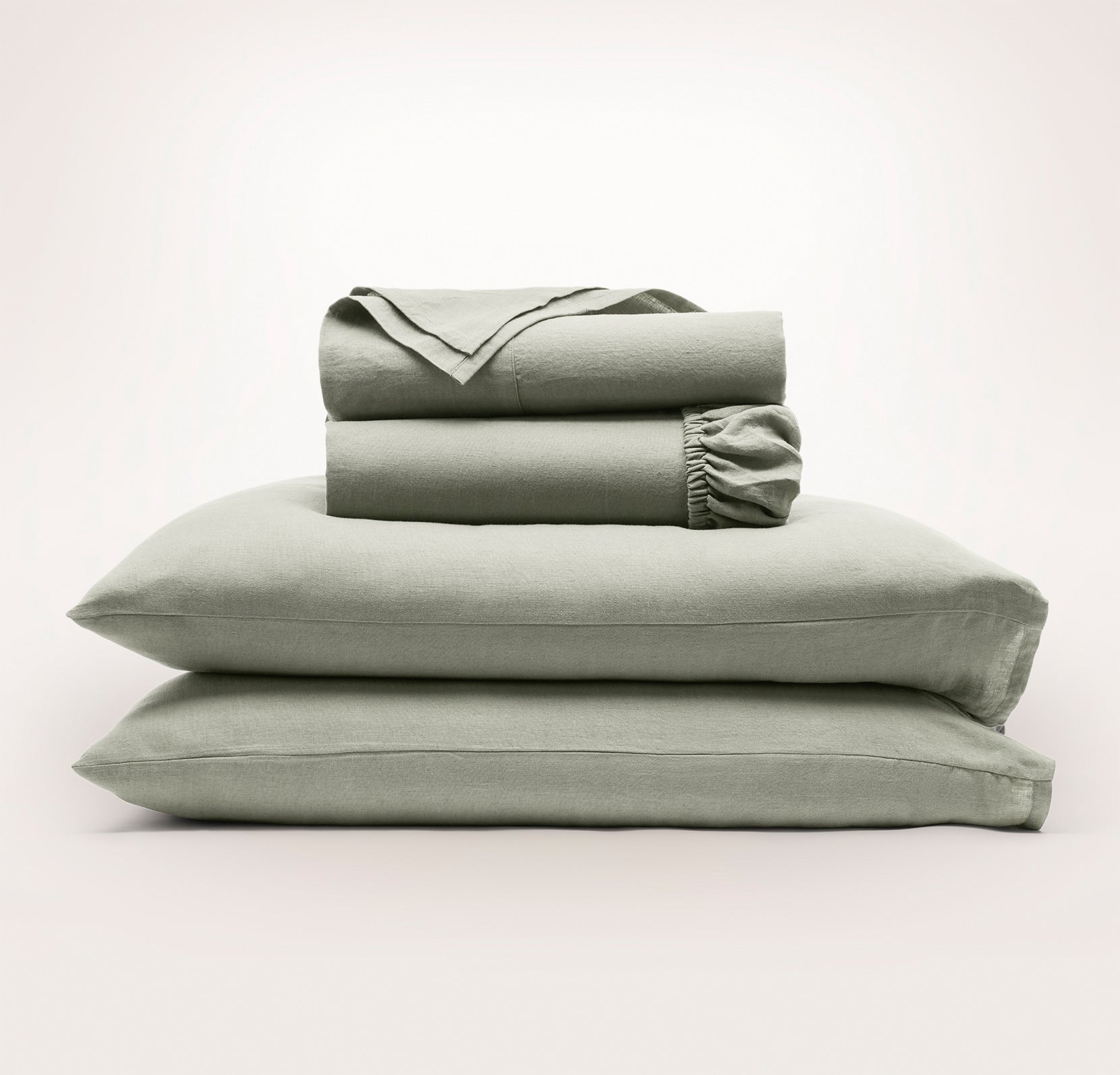 Photos - Bed Linen Boll & Branch Organic Linen Sheet Set Sageleaf 