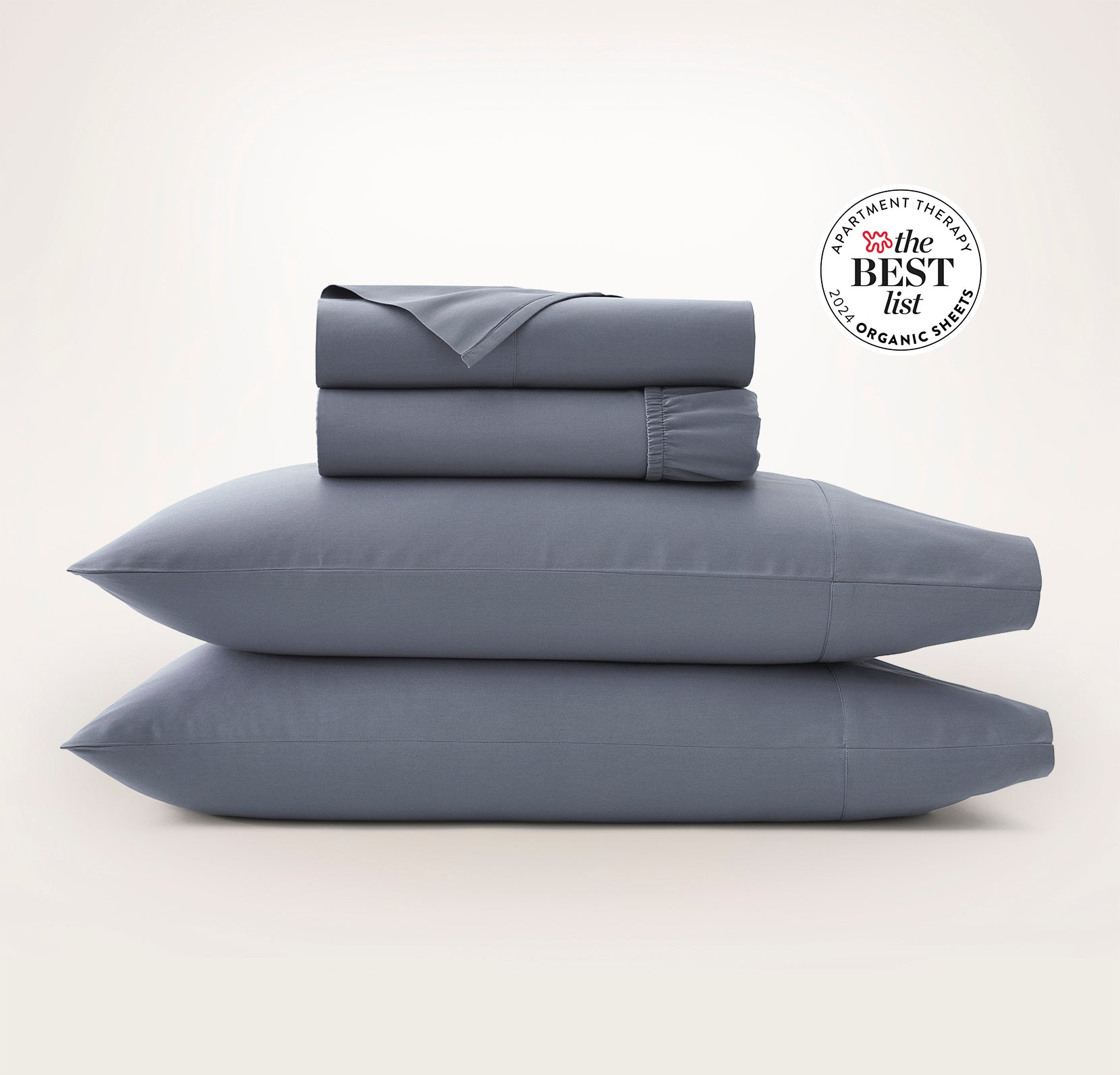 Percale Hemmed Sheet Set in Mineral
