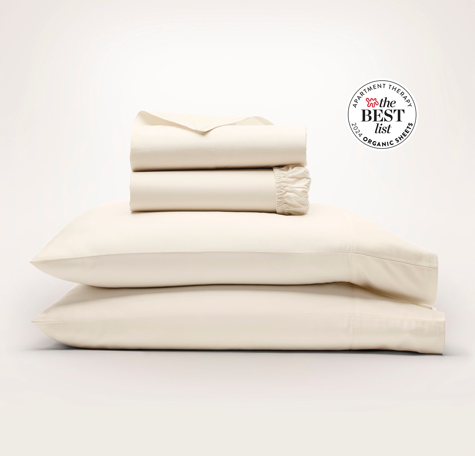 Percale Hemmed Sheet Set in Natural