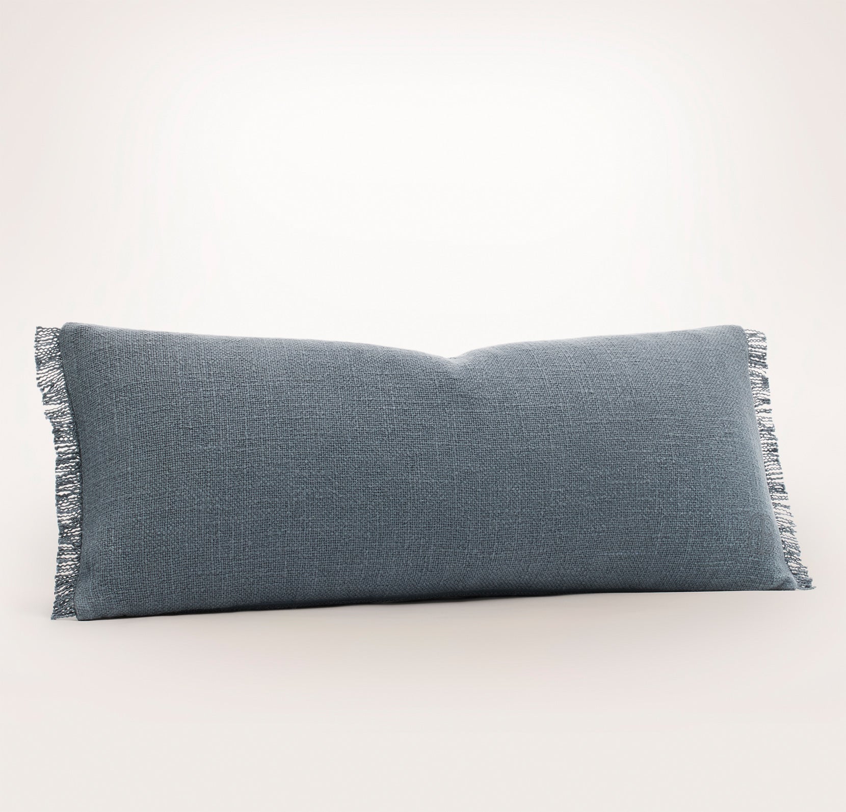 Shop Boll & Branch Organic Relaxed Linen Blend Pillow Cover In Deep Bluestone