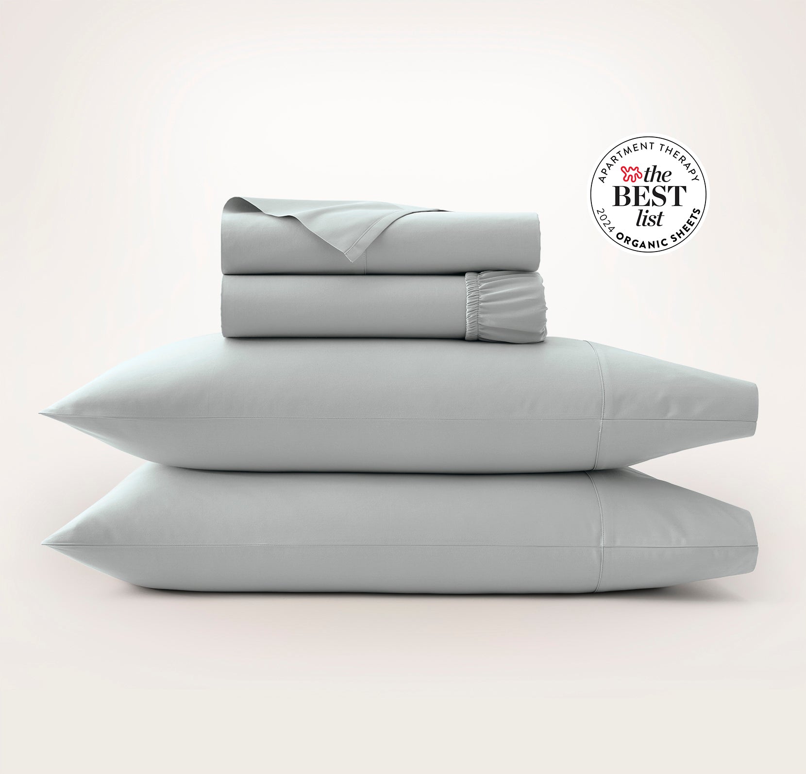 Percale Hemmed Sheet Set in Shore