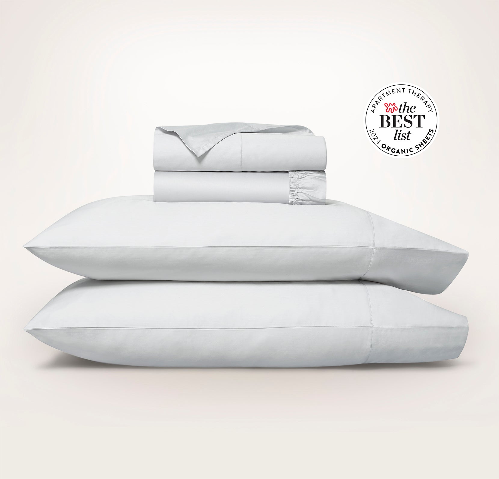 Percale Hemmed Sheet Set in Stone