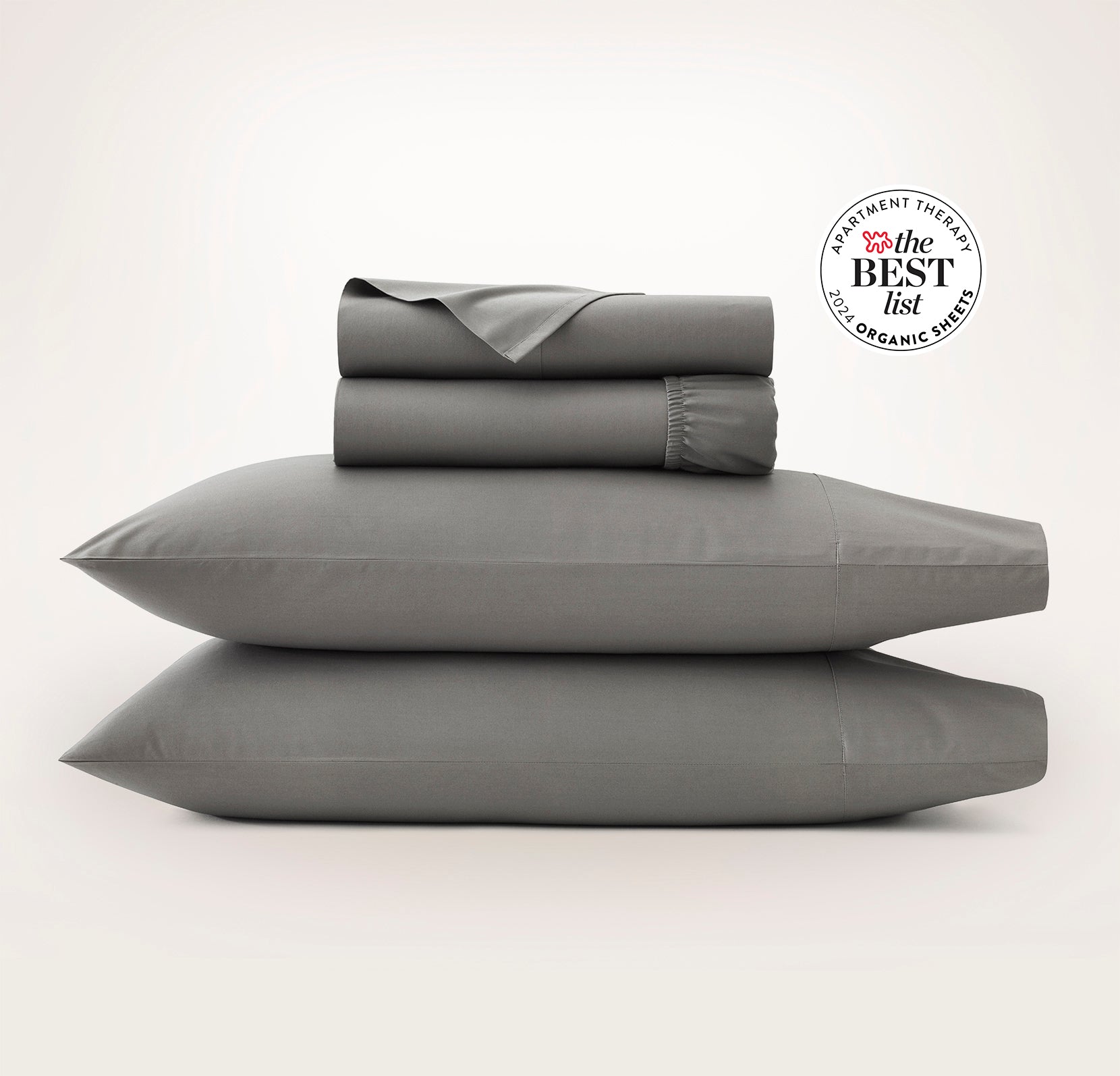 Percale Hemmed Sheet Set in Mineral