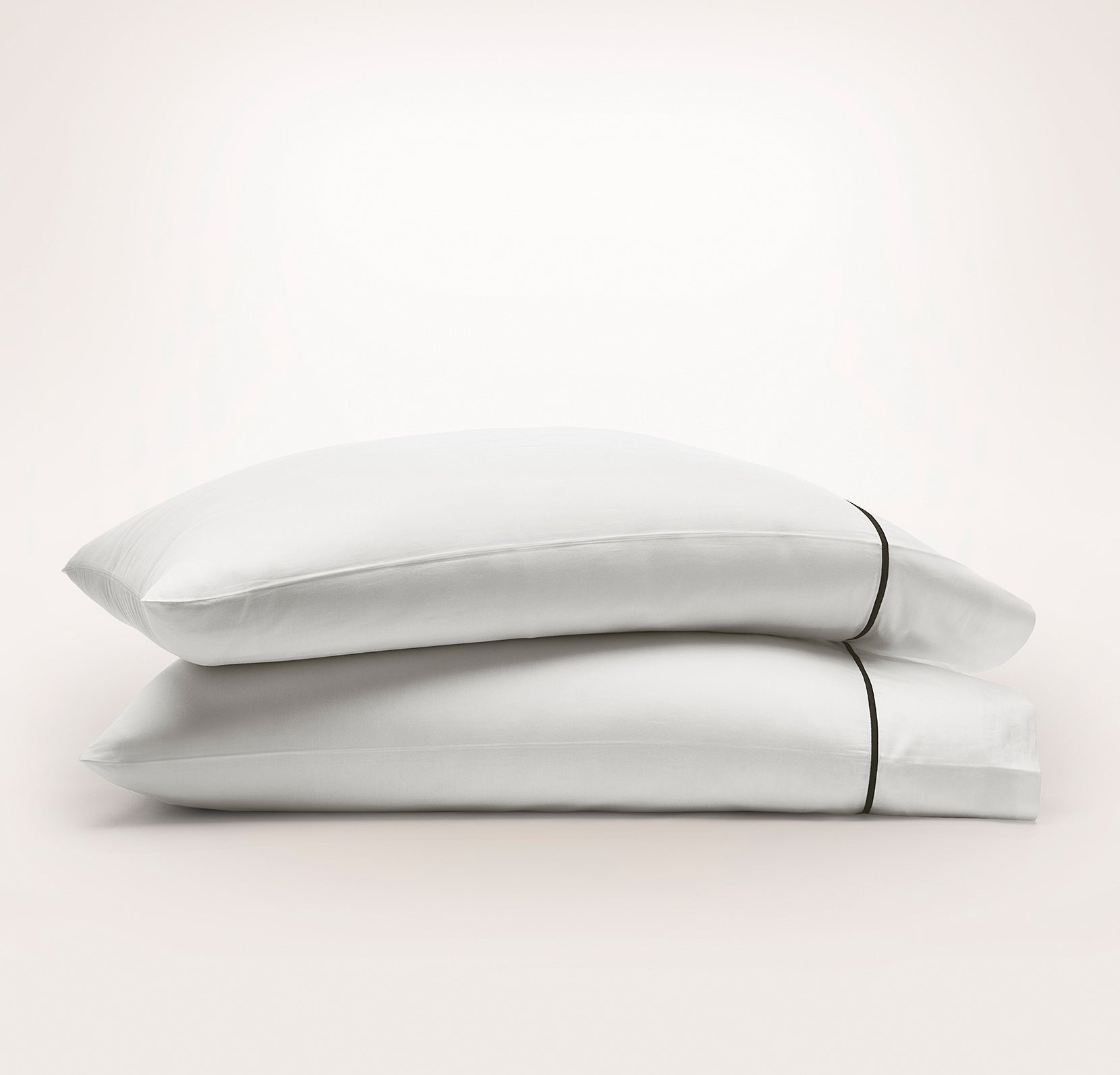 Signature Embellished Pillowcase Set in White/Night Embroidered