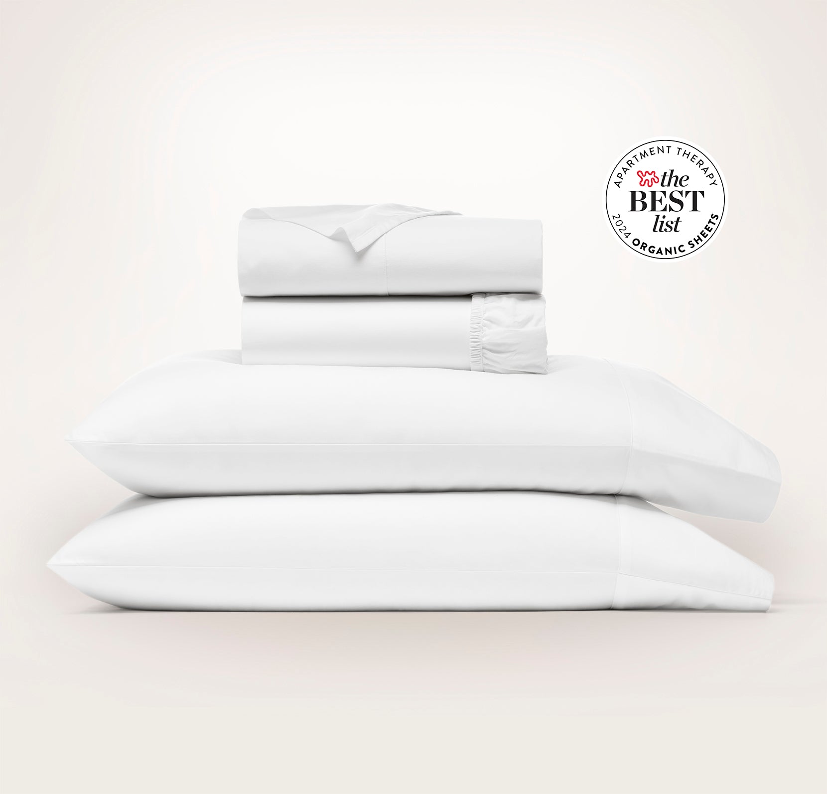Percale Hemmed Sheet Set in White