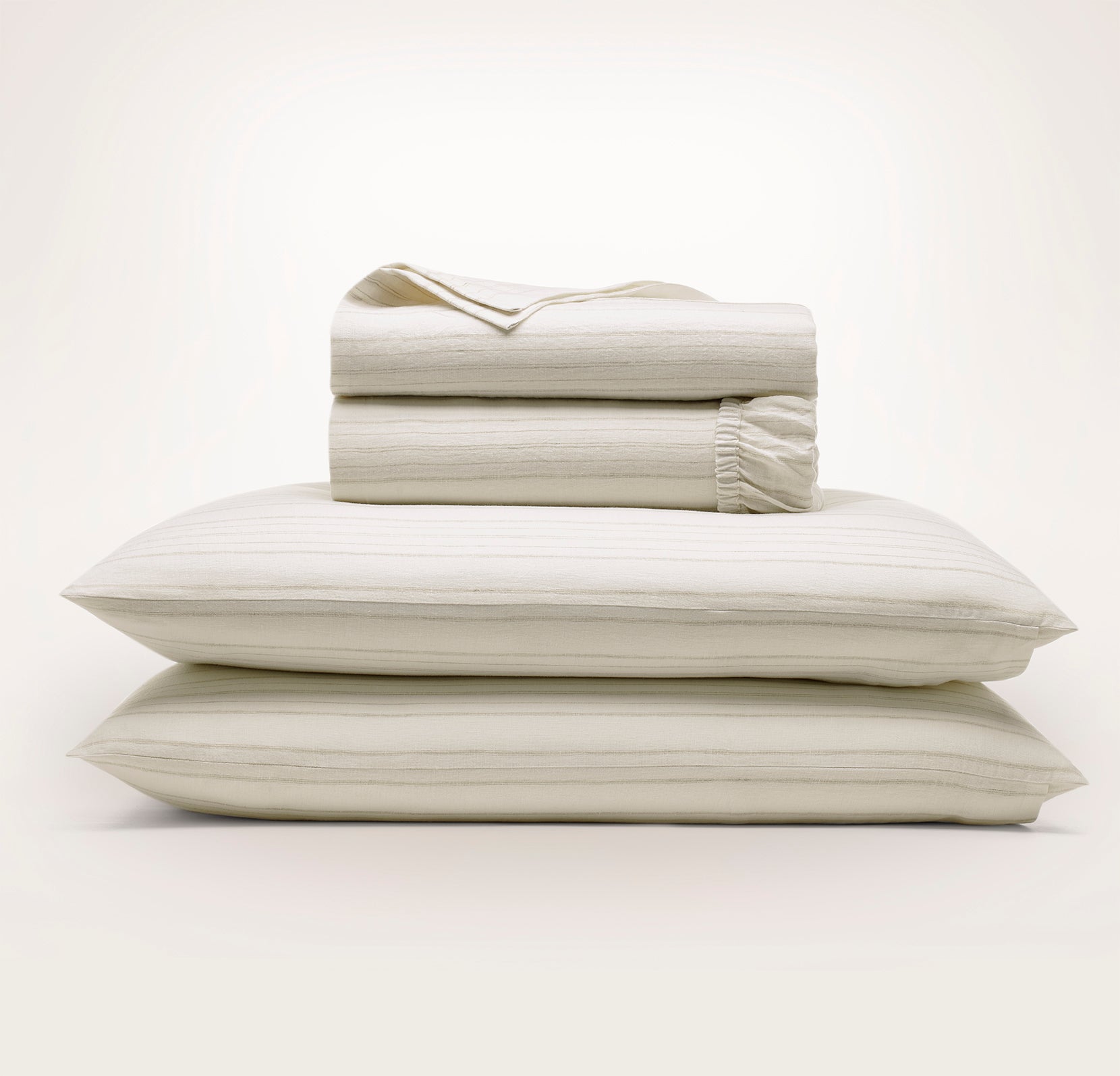 Linen Sheet Set in Natural Airy Stripe