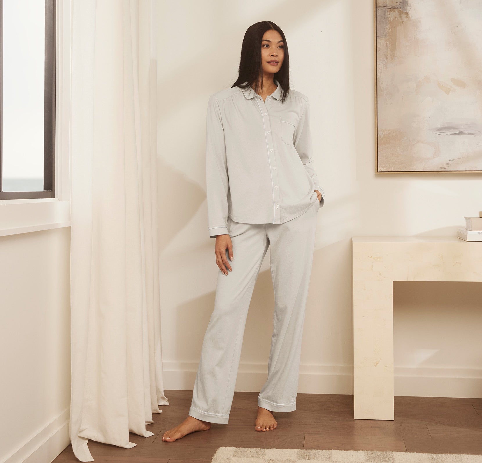 undefined Soft Knit Long Sleeve & Pants Pajama Set