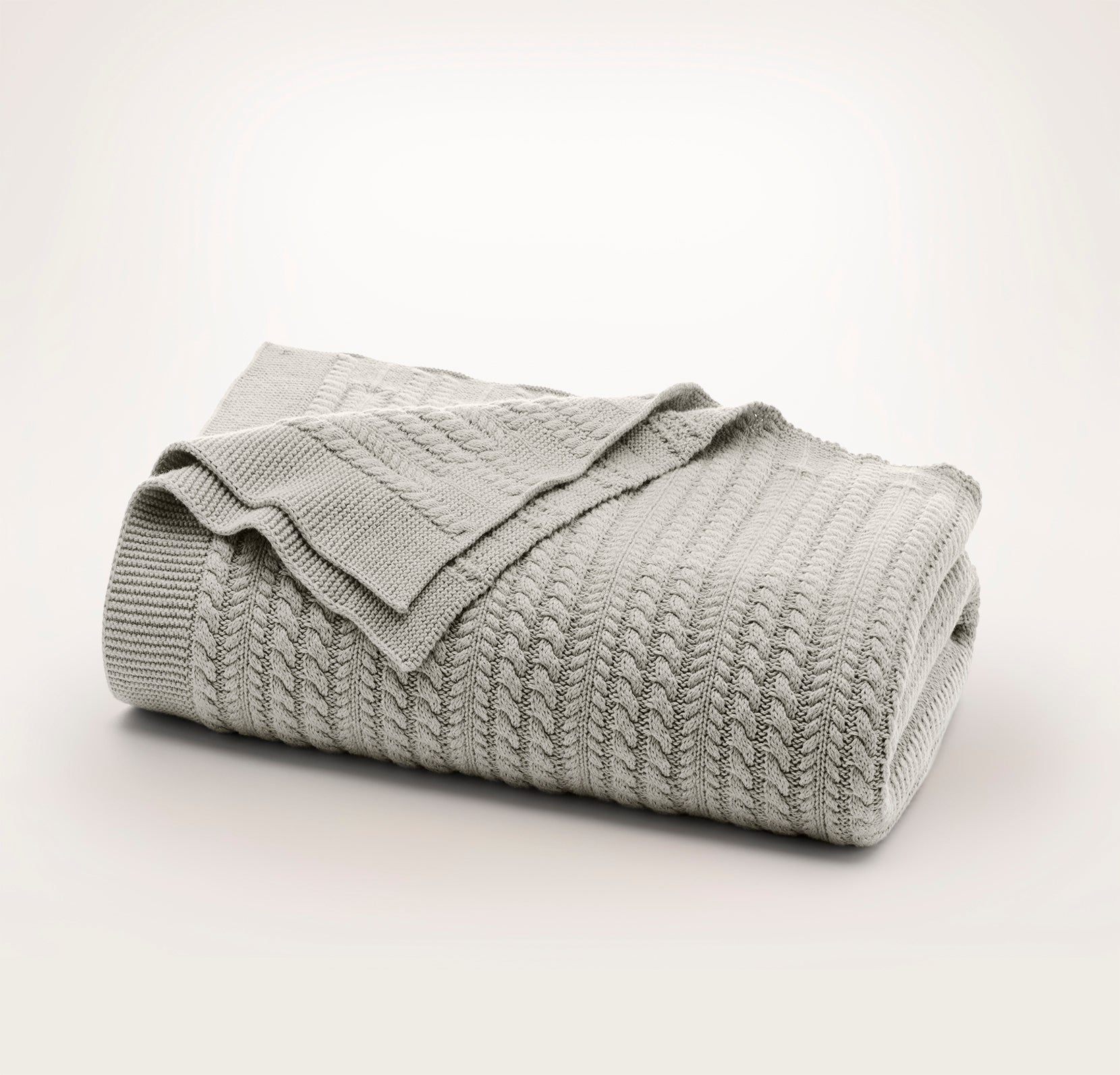 Branch Knit Throw Blanket in Heathered Pewter