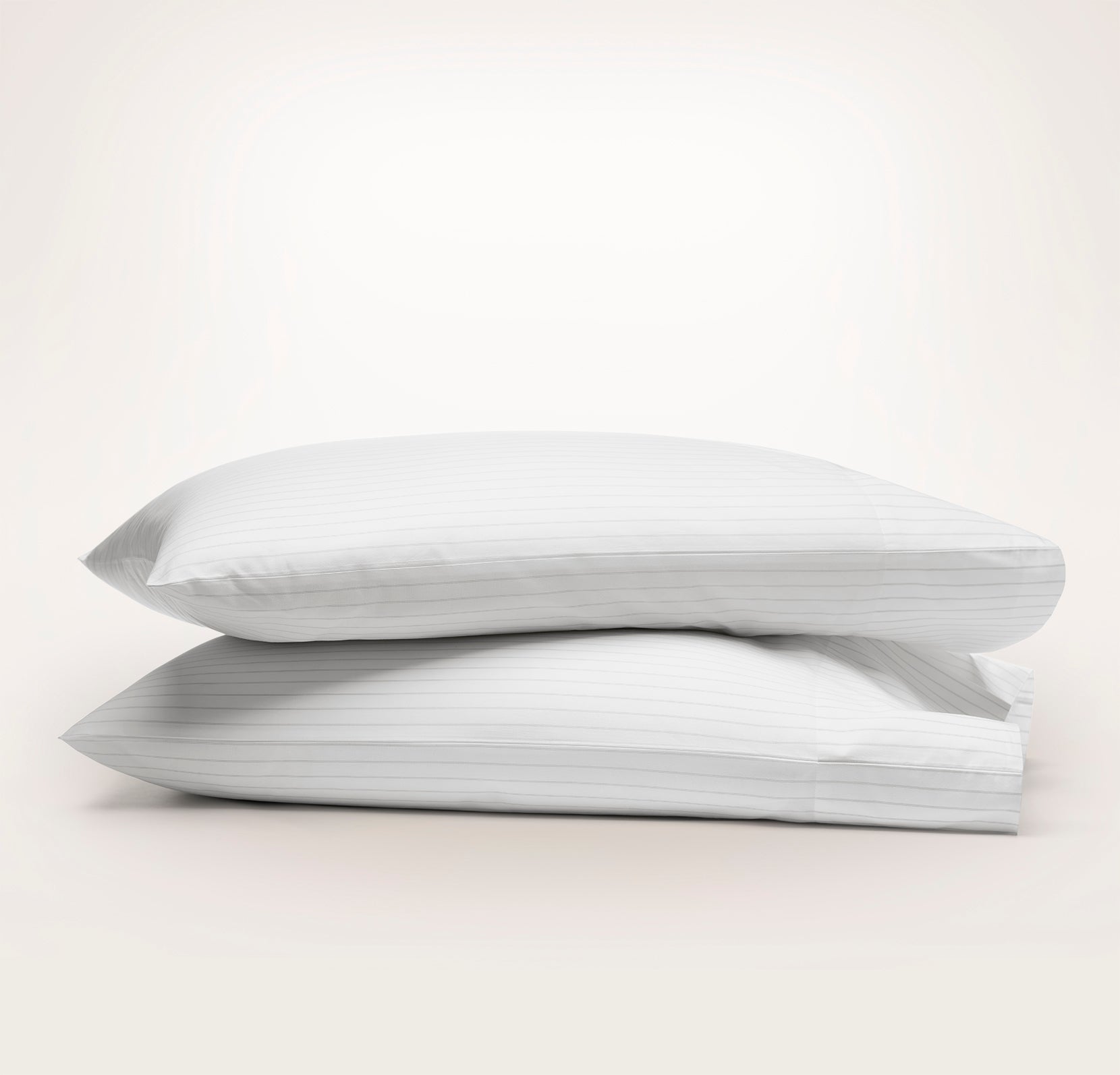 Percale Hemmed Pillowcase Set in Mineral Simple Stripe