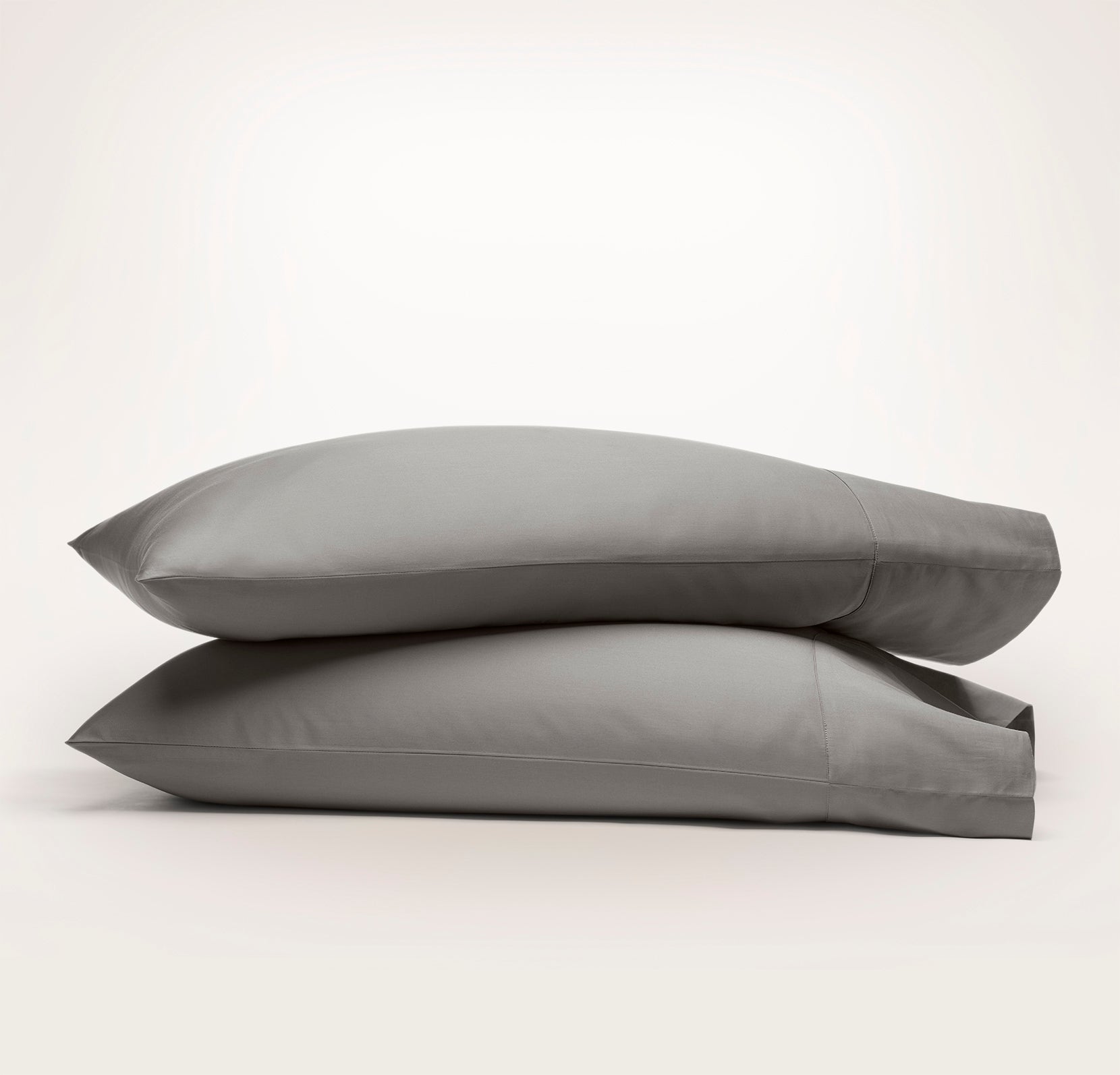 Percale Hemmed Pillowcase Set in Stone