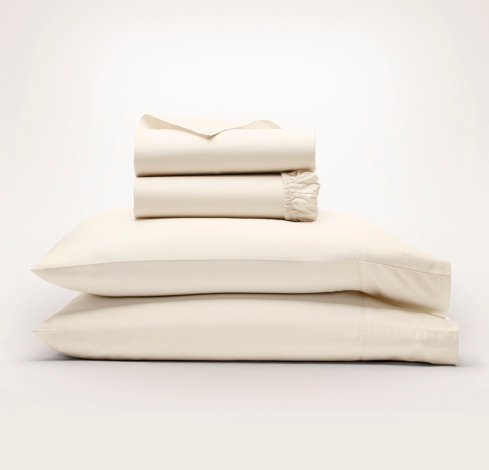 Percale Hemmed Sheet Set in Natural