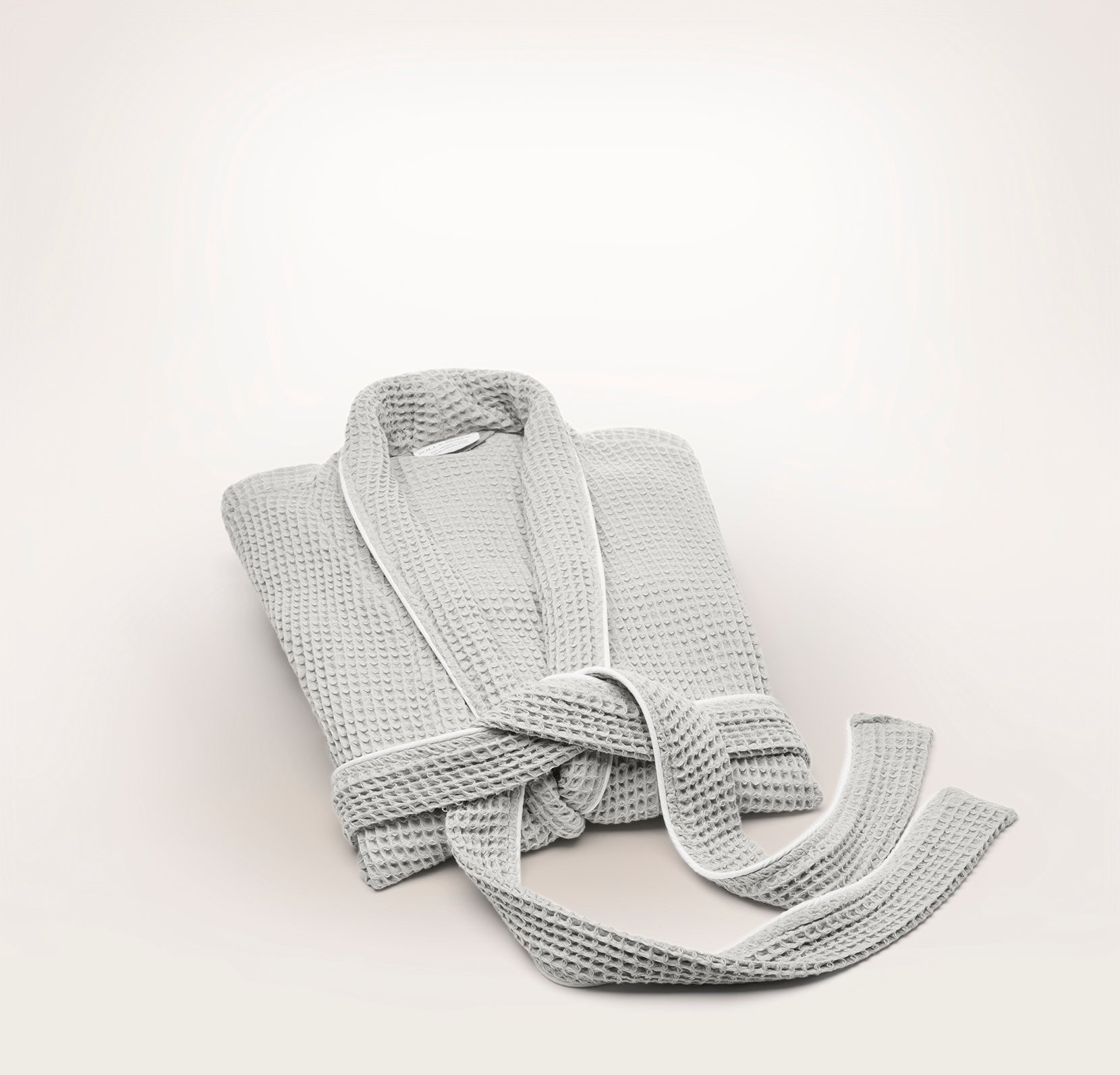 Women's Waffle Robe in Pewter/White