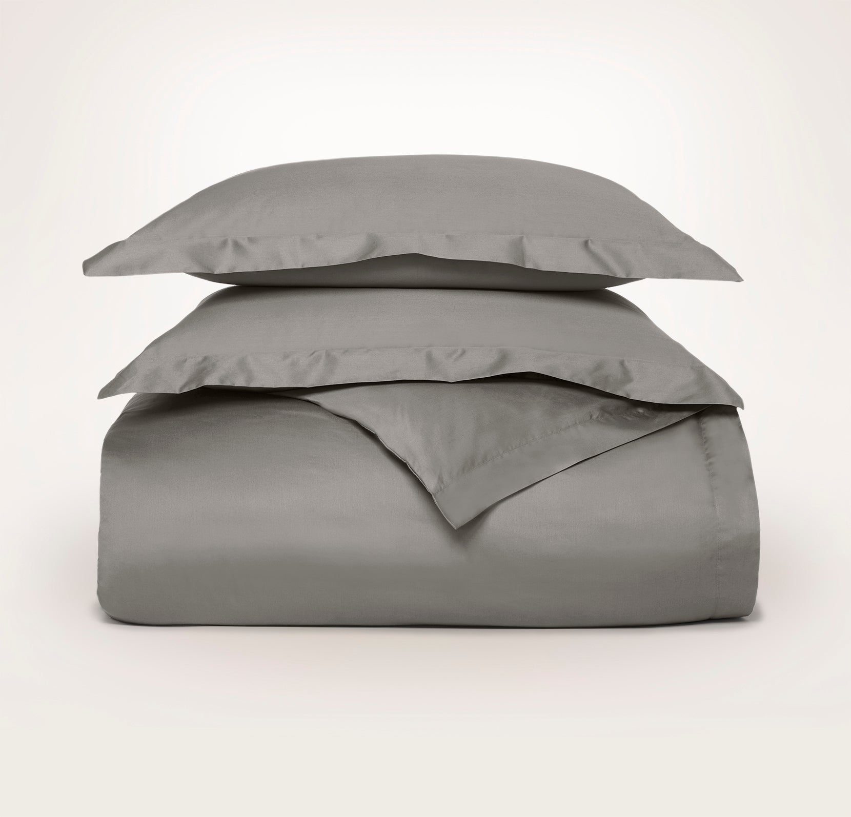 Signature Hemmed Duvet Set in Stone