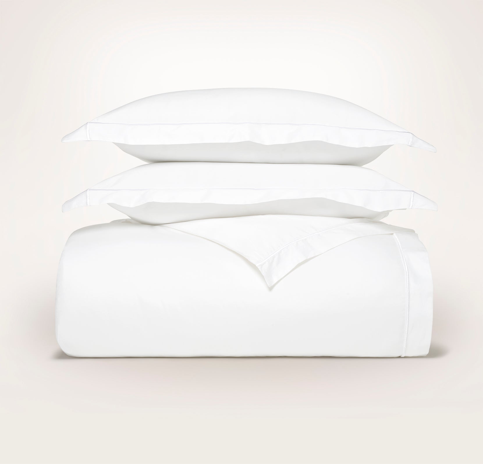Signature Embellished Duvet Set in White/White Embroidered