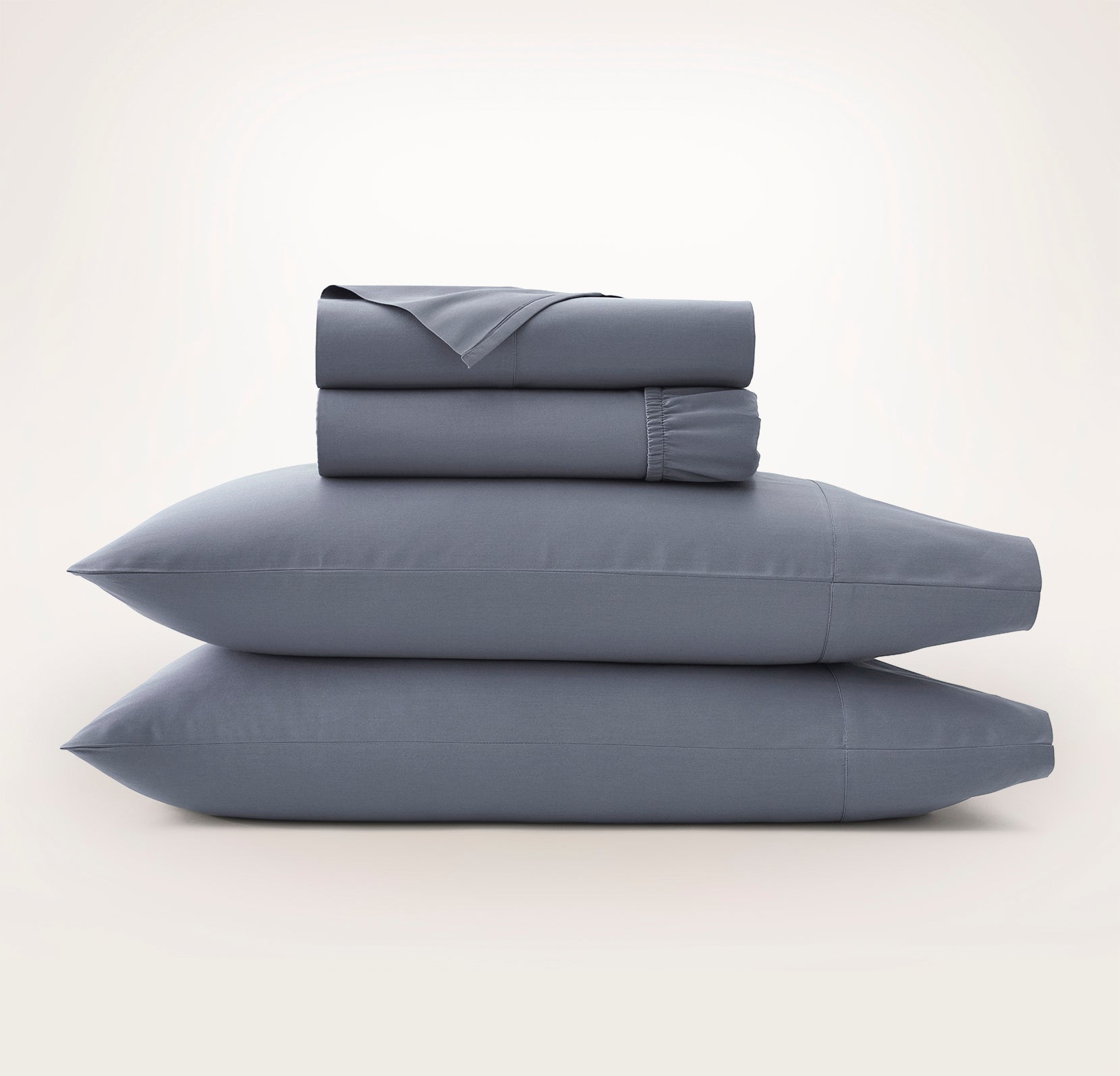 Percale Hemmed Sheet Set in Mineral