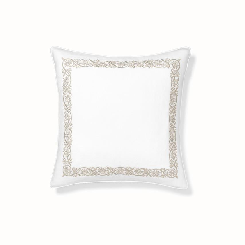 Vine Pillow Cover in White/Dune