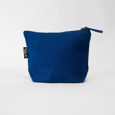 blue makeup bag