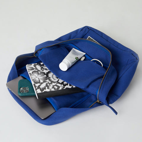 canvas backpacks for school in blue color