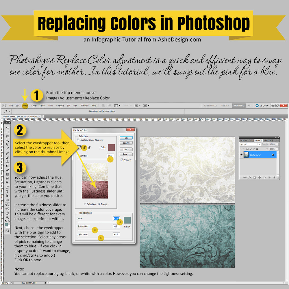 Replace Color in Photoshop Tutorial