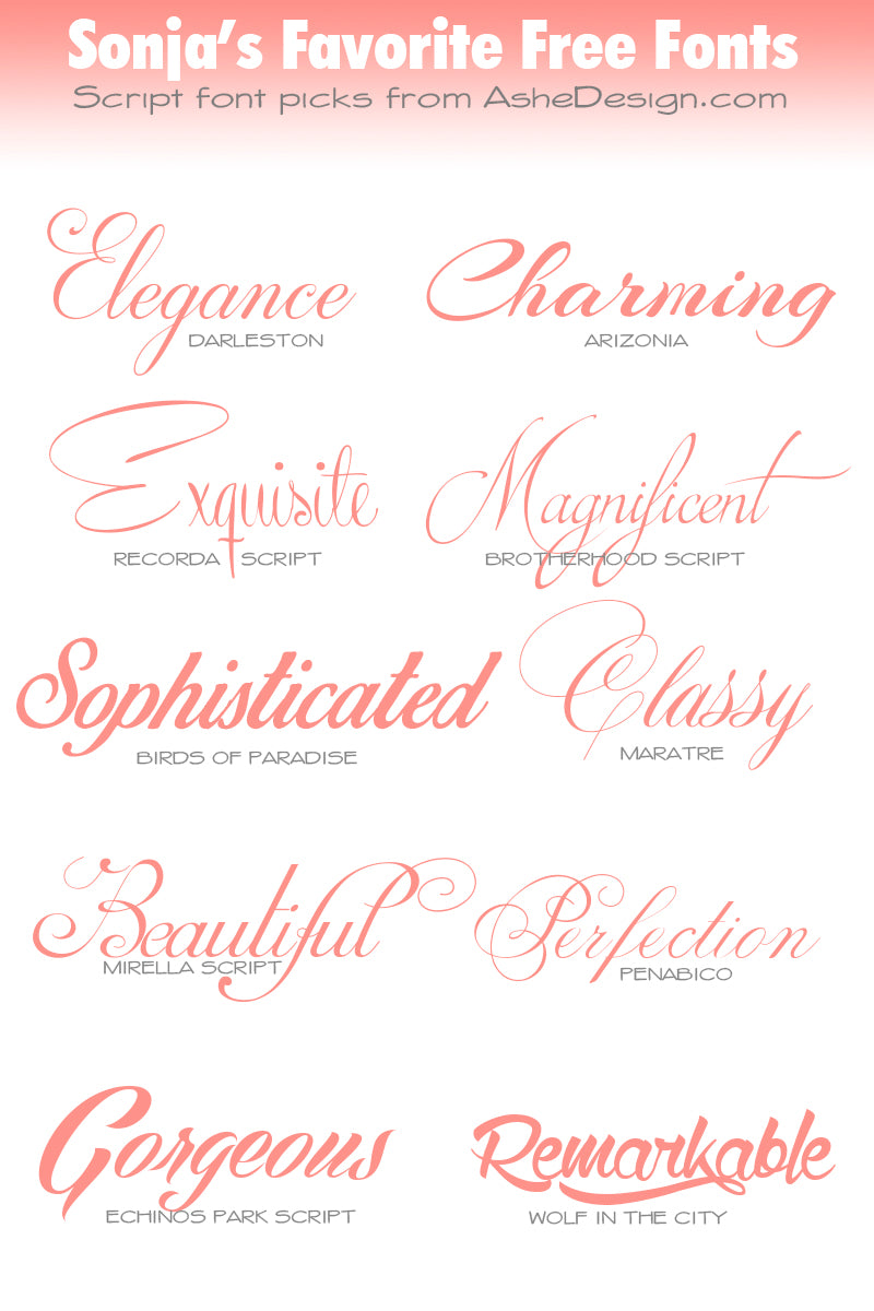 Sonja's Favorite Script Fonts