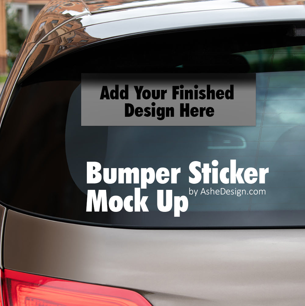 Download Ashe Design | Bumper Sticker Mockup - AsheDesign