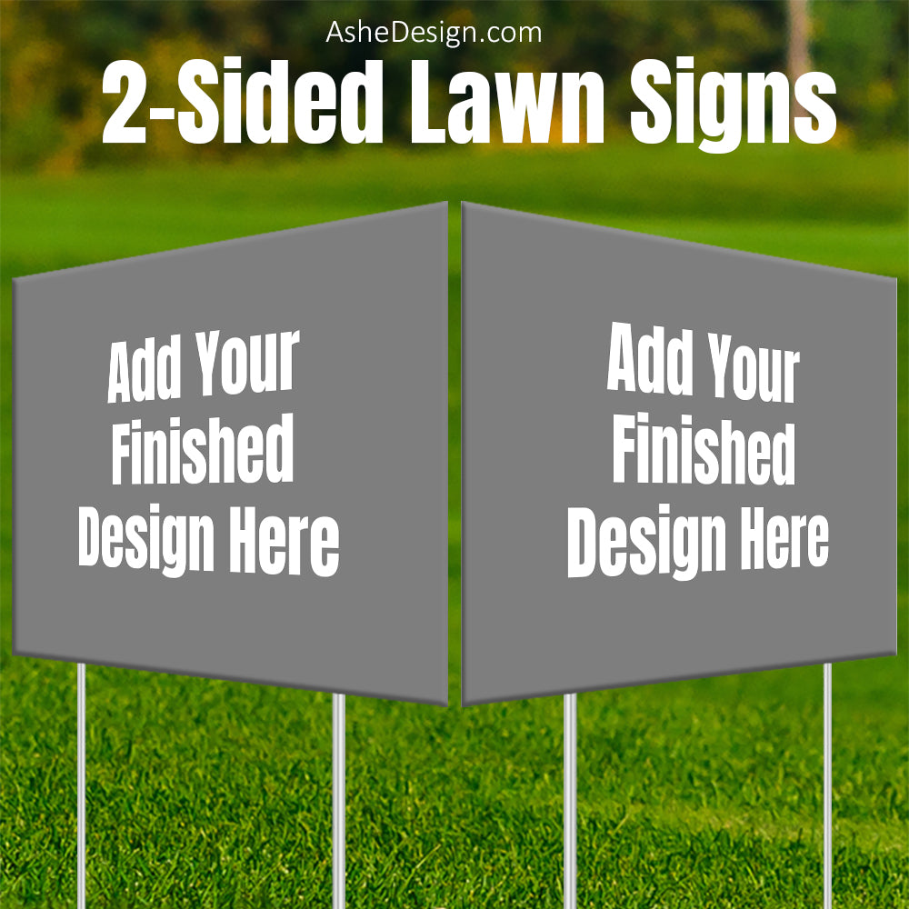 Download Ashe Design Double Sided Lawn Sign Mockup Ashedesign