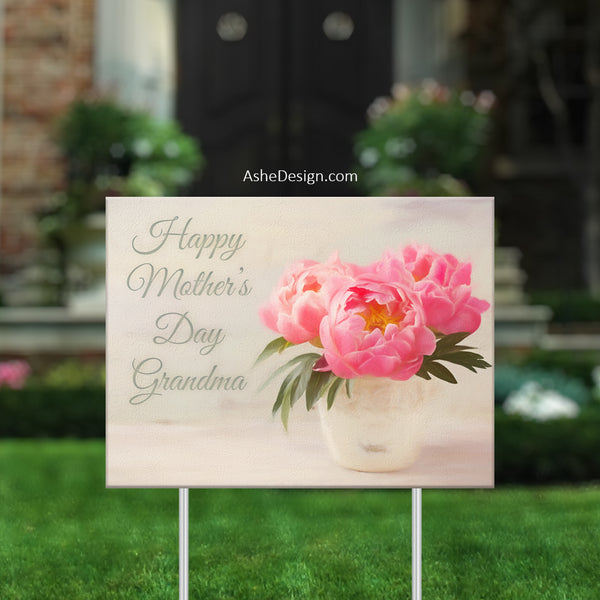 Download Ashe Design | Photoshop Template | Lawn Sign | 18x24 Horizontal | Lawn Bouquet | Pink Peonies ...