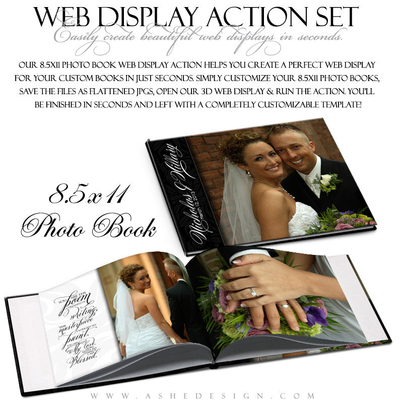 Ashe Design | Photoshop Action | 8.5x11 Photo Book Mockup - AsheDesign