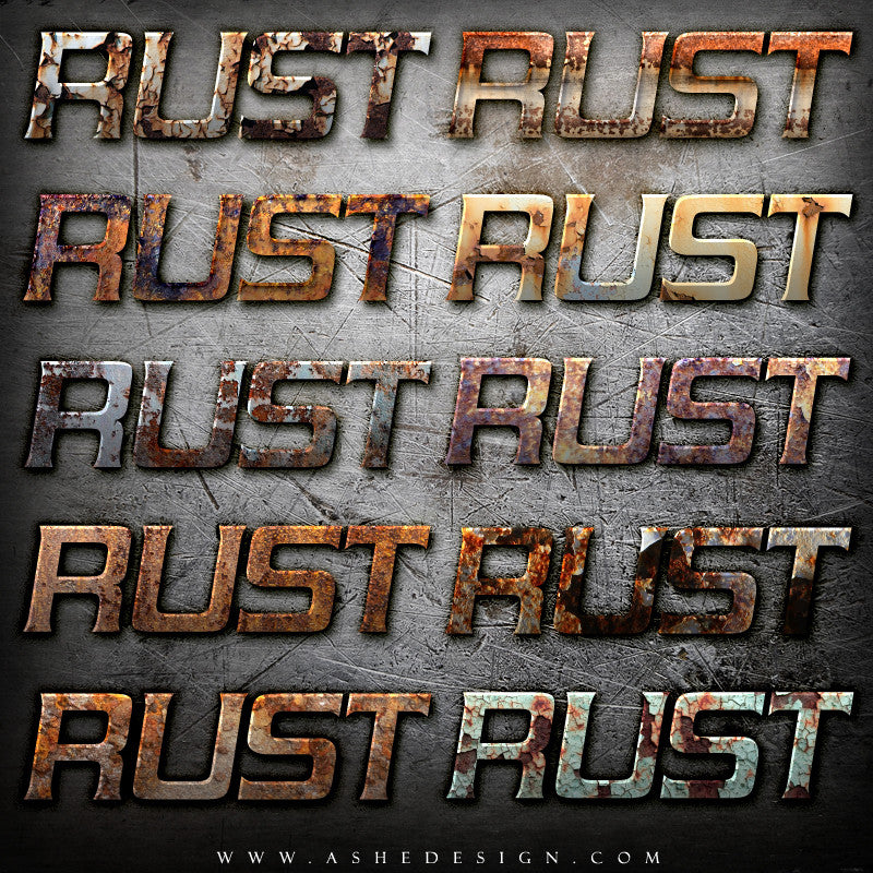 photoshop rusted text styles