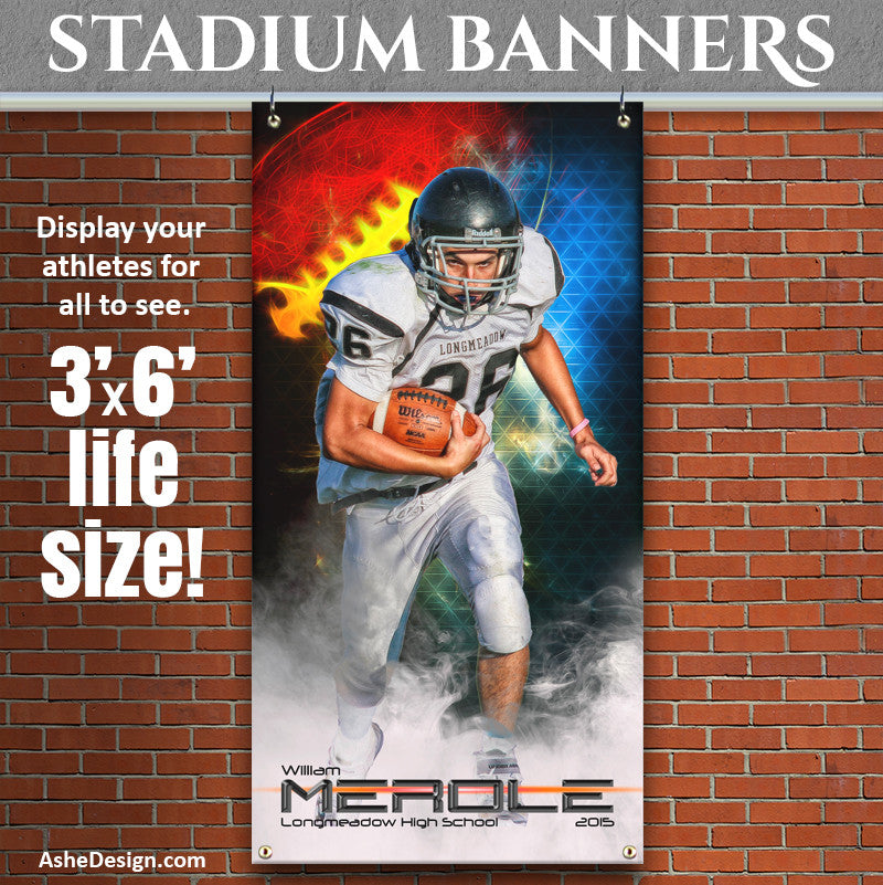 Amped Stadium Banner 3'x6' Winning Streak Football AsheDesign