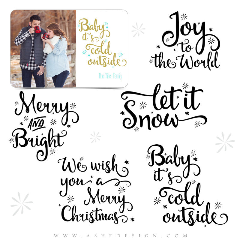 Download Christmas Word Art Set | Let It Snow - AsheDesign