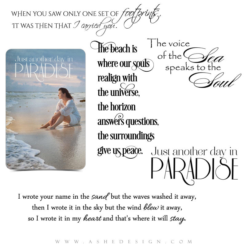 Beach Word Art Quotes | Another Day In Paradise - AsheDesign
