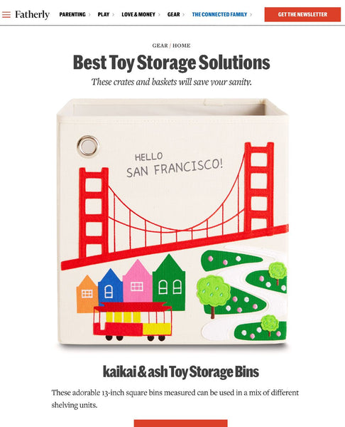 Fatherly lists kaikai & ash as one of Best Toy Storage Bin