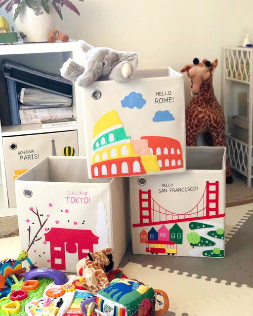 kaikai & ash toy storage bins