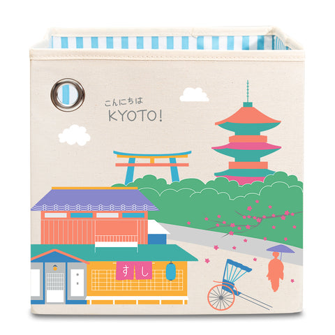 Hello Kyoto! Canvas Storage Bin