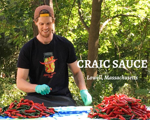 Craic Sauce Founder Brian Cutting Up Red Chilli Peppers
